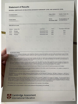 What is the Cambridge A Level Certificate?