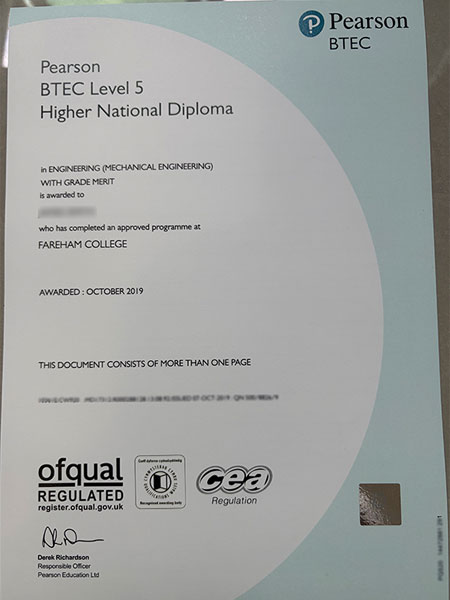 How much does it cost to buy pearson BTEC certificate?