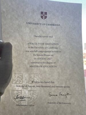 What is a Cambridge University certificate like?