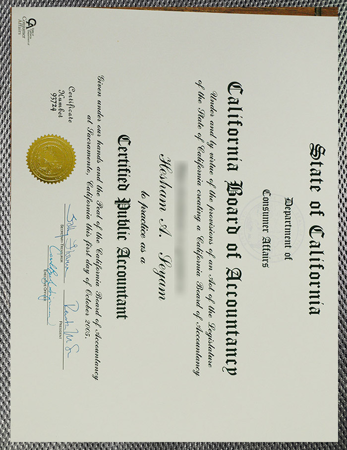 Please be sure to purchase a California CPA certificate. - Image 2
