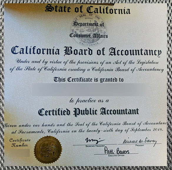 Please be sure to purchase a California CPA certificate. - Image 3