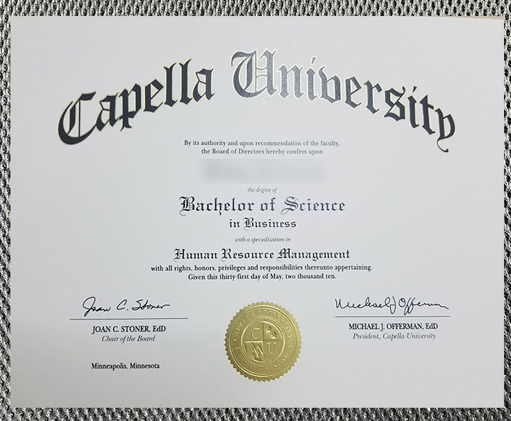 Please be sure to purchase a certificate diploma from Capella University. - Image 2