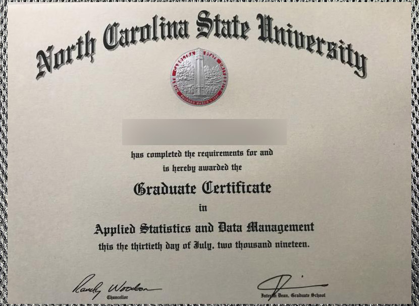 What is the degree certificate of North Carolina State University like? - Image 2
