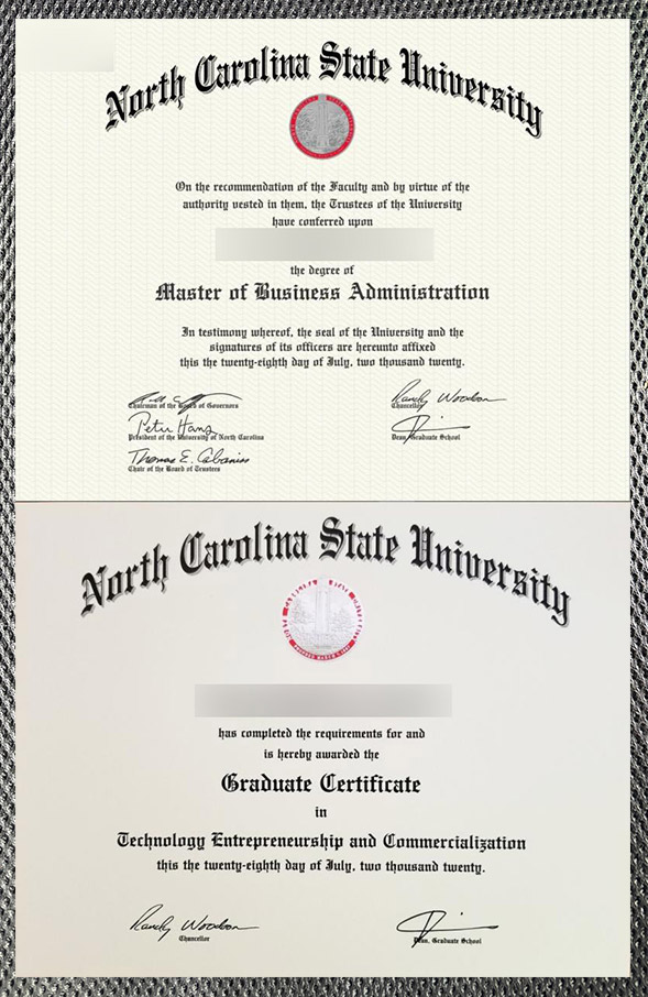 What is the degree certificate of North Carolina State University like? - Image 4