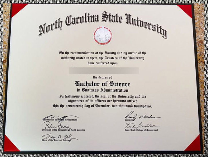 What is the degree certificate of North Carolina State University like? - Image 6