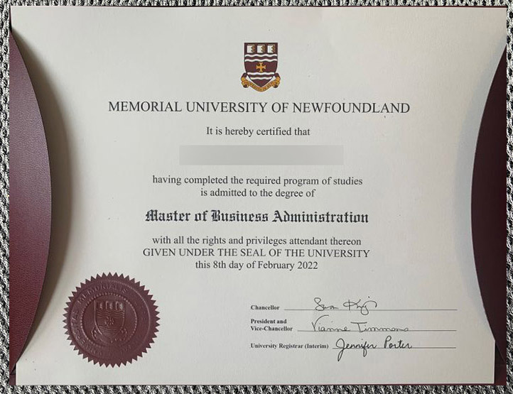 Please be sure to purchase a certificate from the Memorial University of Newfoundland. - Image 4
