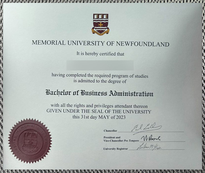 Please be sure to purchase a certificate from the Memorial University of Newfoundland. - Image 5