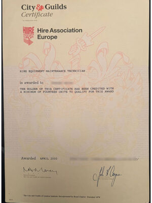 Previous samples of city and guilds certificate in their old versions