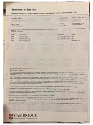 Please be sure to purchase the Cambridge A-level certificate.