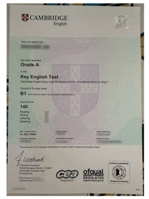 Order Cambridge English Certificates