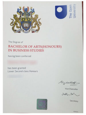 Please be sure to purchase an Open University certificate.