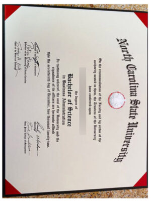 What is the degree certificate of North Carolina State University like?