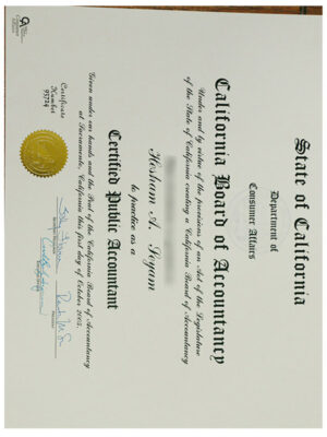 Please be sure to purchase a California CPA certificate.