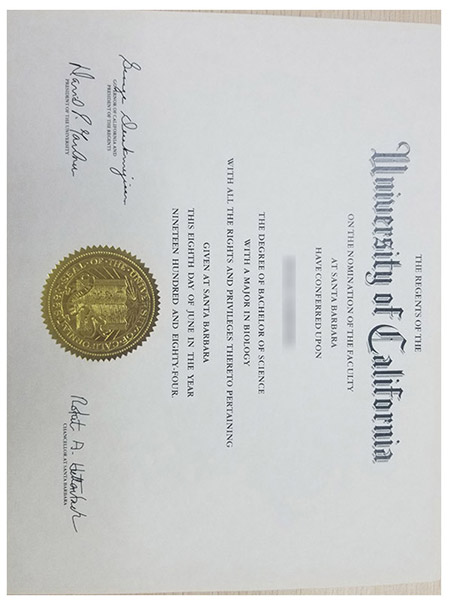 How long does it take to order a degree from the University of California, Santa Barbara through the website?