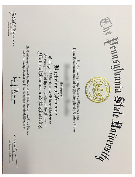 Order the Pennsylvania State University diploma certificate online