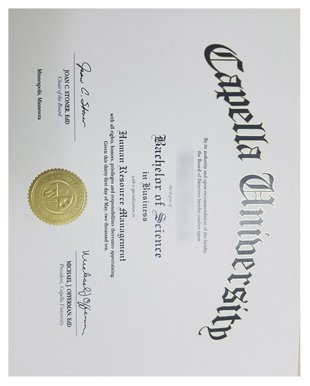 Please be sure to purchase a certificate diploma from Capella University.