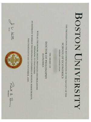 Latest sample display of Boston University degree certificates