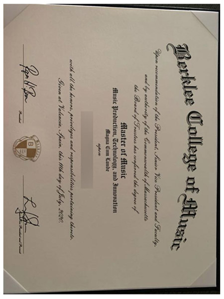 Please be sure to purchase a diploma from the Berklee College of Music.