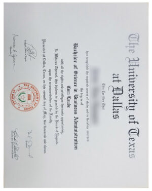 How can I order the diploma certificate from the University of Texas at Dallas?