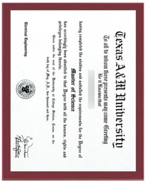 Please be sure to purchase a certificate from Texas A&M University.