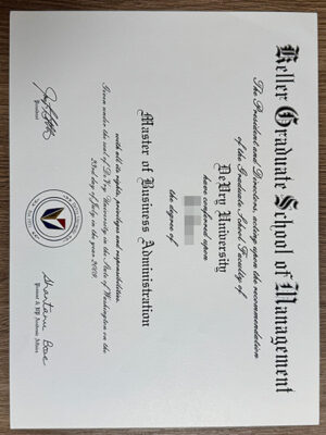 Order a Keller Graduate School of Management certificate online.