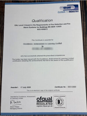 Level 3 NVQ Certificate Samples