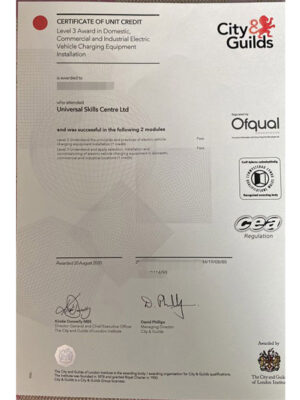 City and Guilds Electrical Installation Level 3 certificate Sample