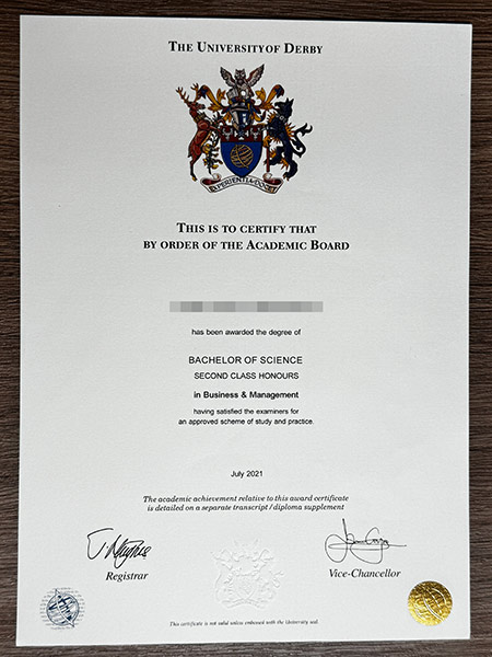 Purchase 2021 Derby University diplomas and degrees online?