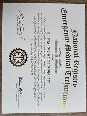 How to purchase the 2019  certificate of the National Emergency Medical Technician Registry?