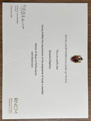 Purchase the 2009 certificate of the Royal Northern College of Music online