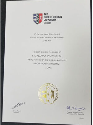 obtain diploma certificate from Robert Gordon University