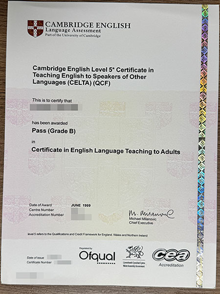 Where can I order the Cambridge English CELTA certificate?
