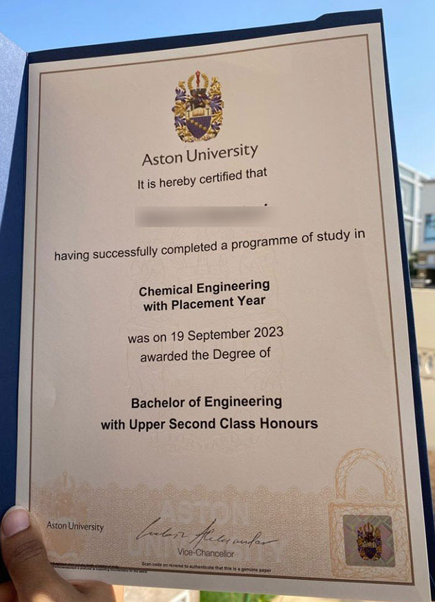 How much does it cost to purchase an Aston University diploma? - Image 2