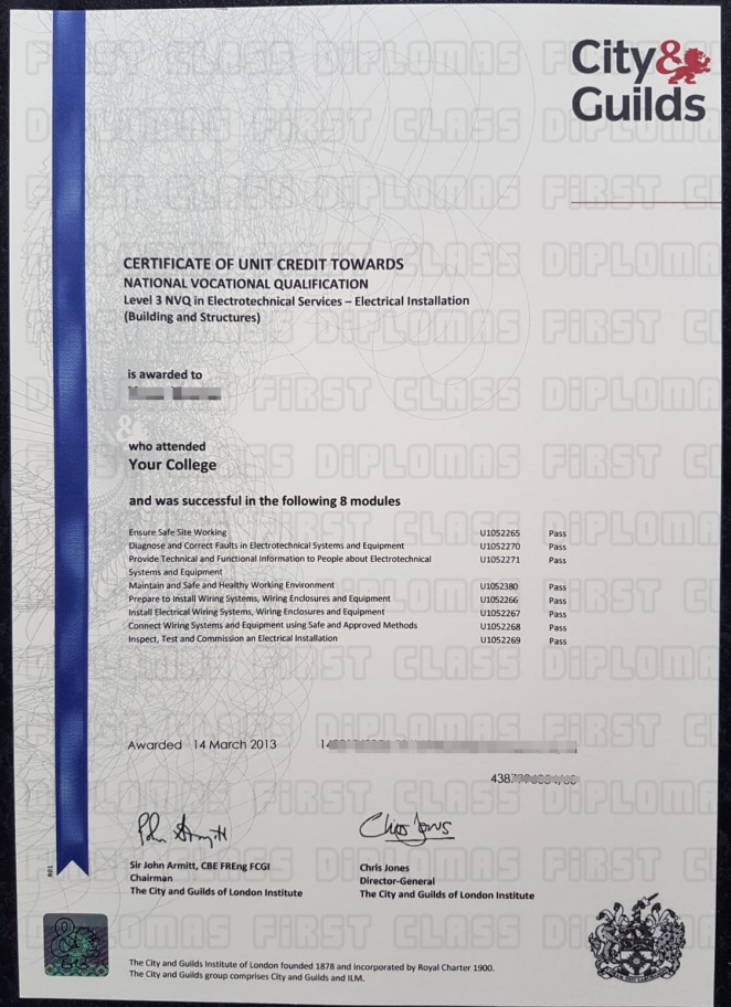 City and Guilds Electrical Services Level 3 Certificate