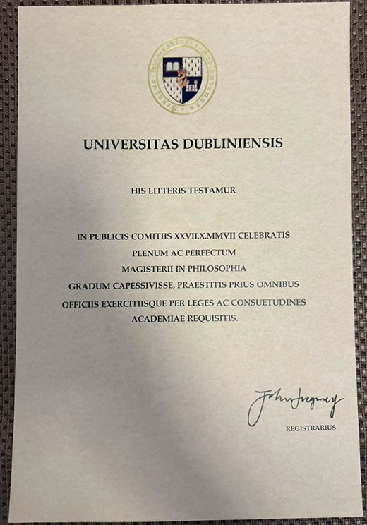 Degree samples from University of Dublin