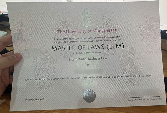 Master of Laws, University of Manchester, 1998 version
