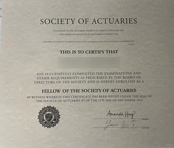 North American Society of Actuaries Certificate - Image 6