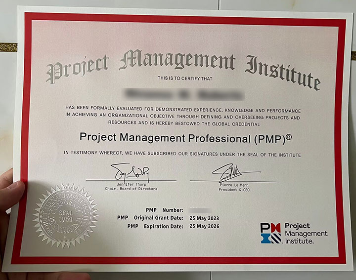 2023-2026 PMP certificate Samples