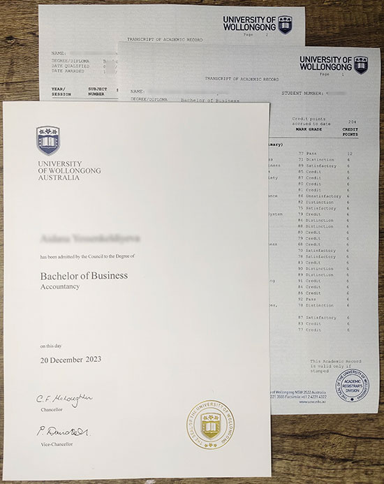 Sample of university degree transcript for 2021 from Wolong