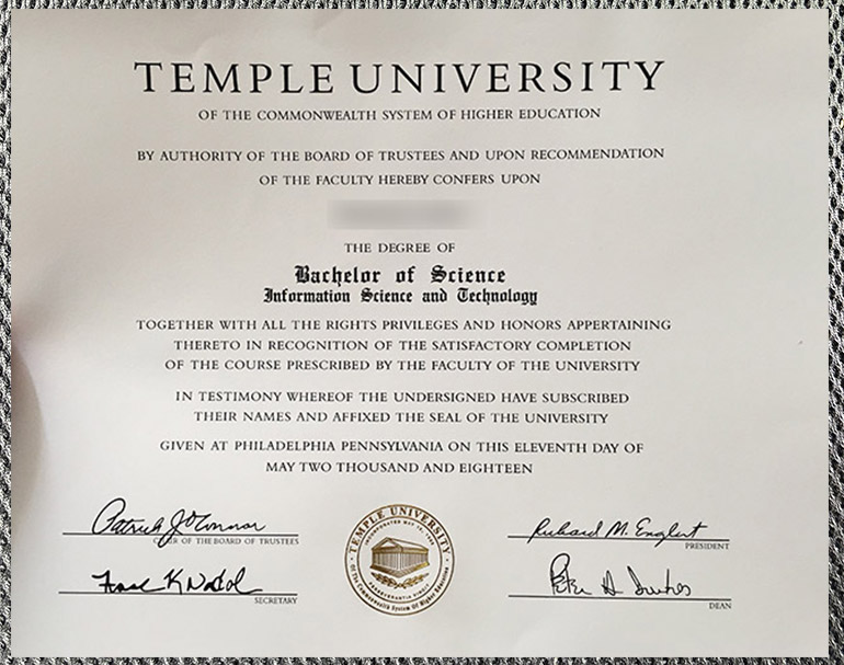 High-quality diploma - Temple University certificate - Image 3