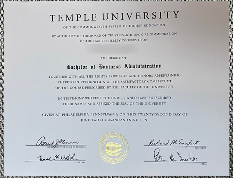 High-quality diploma - Temple University certificate - Image 6
