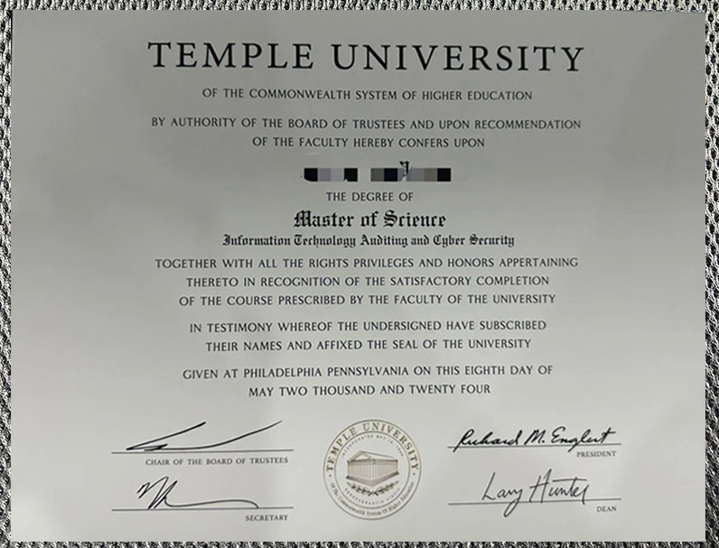 High-quality diploma - Temple University certificate - Image 8