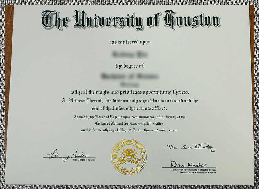 High-quality certificate from the University of Houston - Image 2