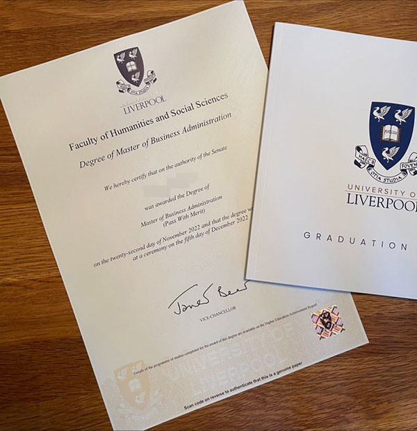Order the Liverpool University certificate online - Image 2
