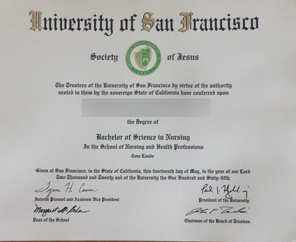 Latest sample of San Francisco University certificate - Image 3