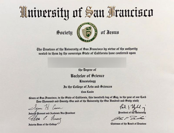 Latest sample of San Francisco University certificate - Image 4