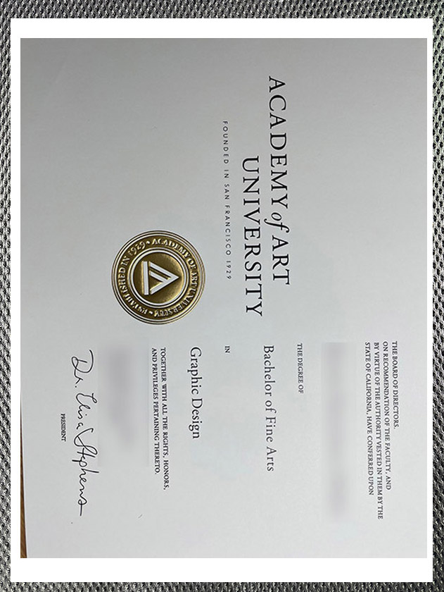 What is the degree certificate of San Francisco Art University like? - Image 3
