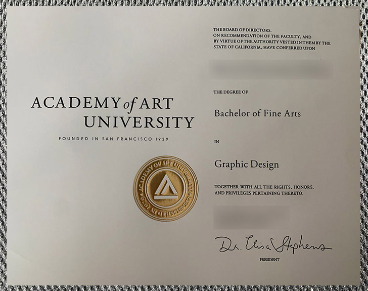 What is the degree certificate of San Francisco Art University like? - Image 6