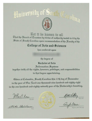 Order the diploma certificate of the University of South Carolina online