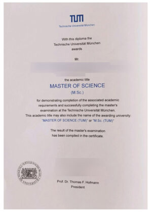 The best certificate from the Technical University of Munich